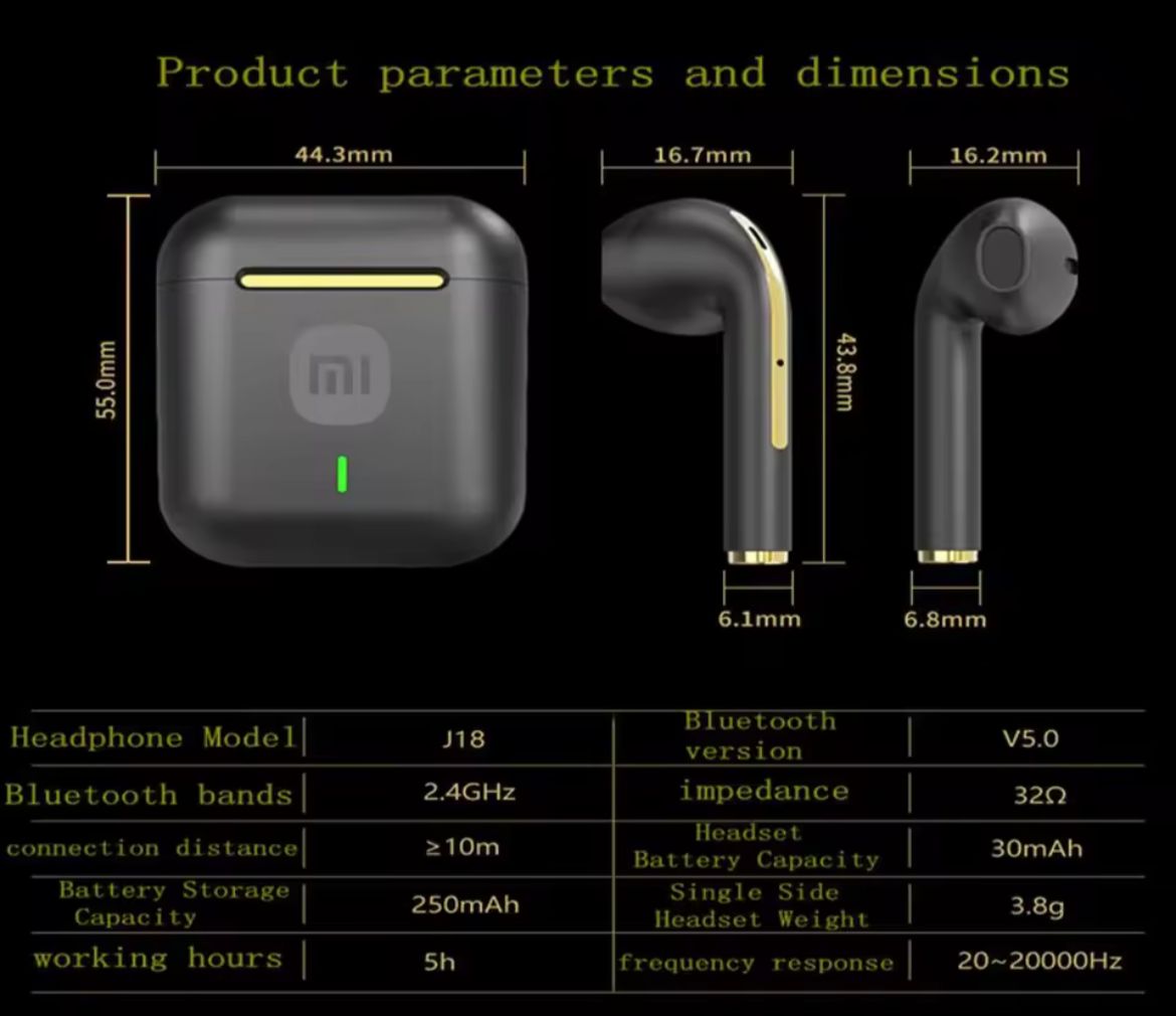 Audífonos MI bluetooth 5,3 auriculares TWS estéreo inalámbricos impermeables
