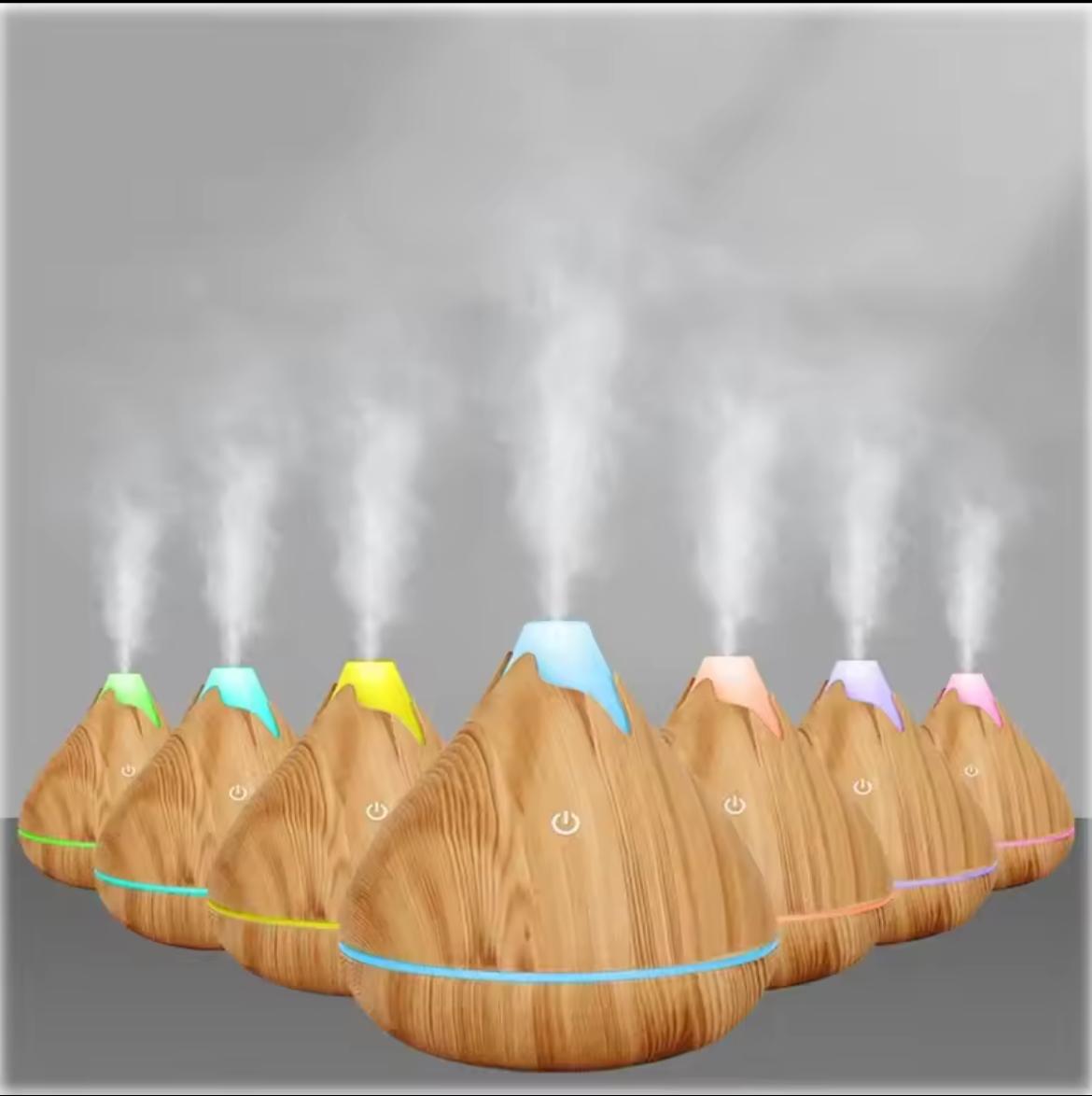Difusor de aceite esenciales de aromaterapia, humidificador de aire ultrasónico con control remoto, fresco, con luz led de 7 colores, 350 ML
