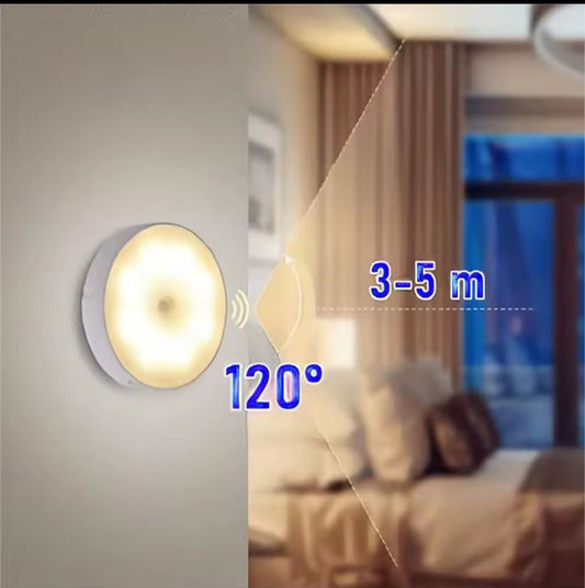 Luz Led con Sensor de movimiento, luces nocturnas USB, lámpara recargable para dormitorio, escalera, pasillo, armario, iluminación