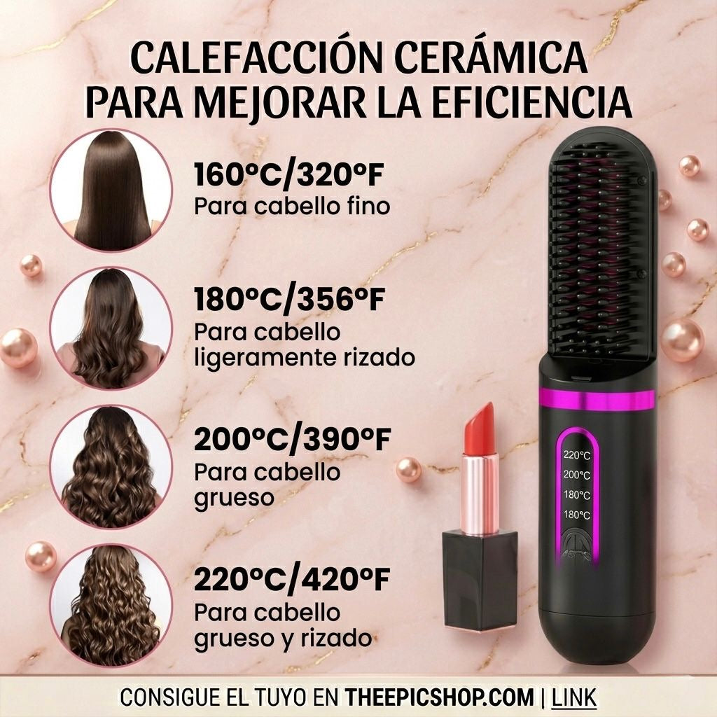 Cepillo alisador inalámbrico