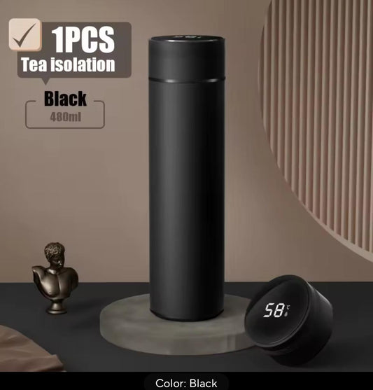 Termo inteligente de acero inoxidable 480, taza de vacío de doble pared, impermeable, con pantalla de temperatura, 304 ml
