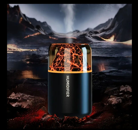 Mini humidificador de lava volcánica simulada, luz ambiental colorida, difusor de aromaterapia para coche, adecuado para dormitorio, sala de estar, oficina, Alivia la sequedad interior